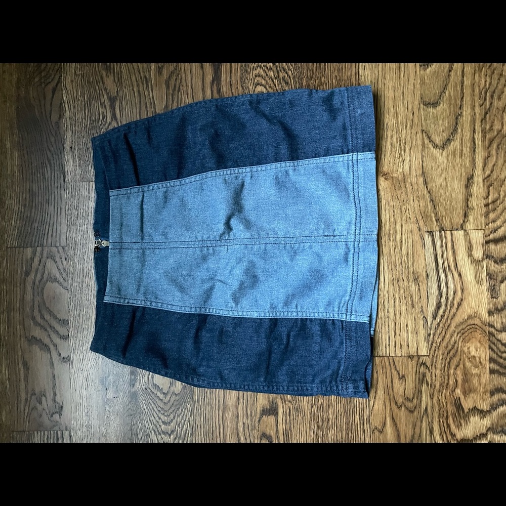 FREE PEOPLE color block mini skirt